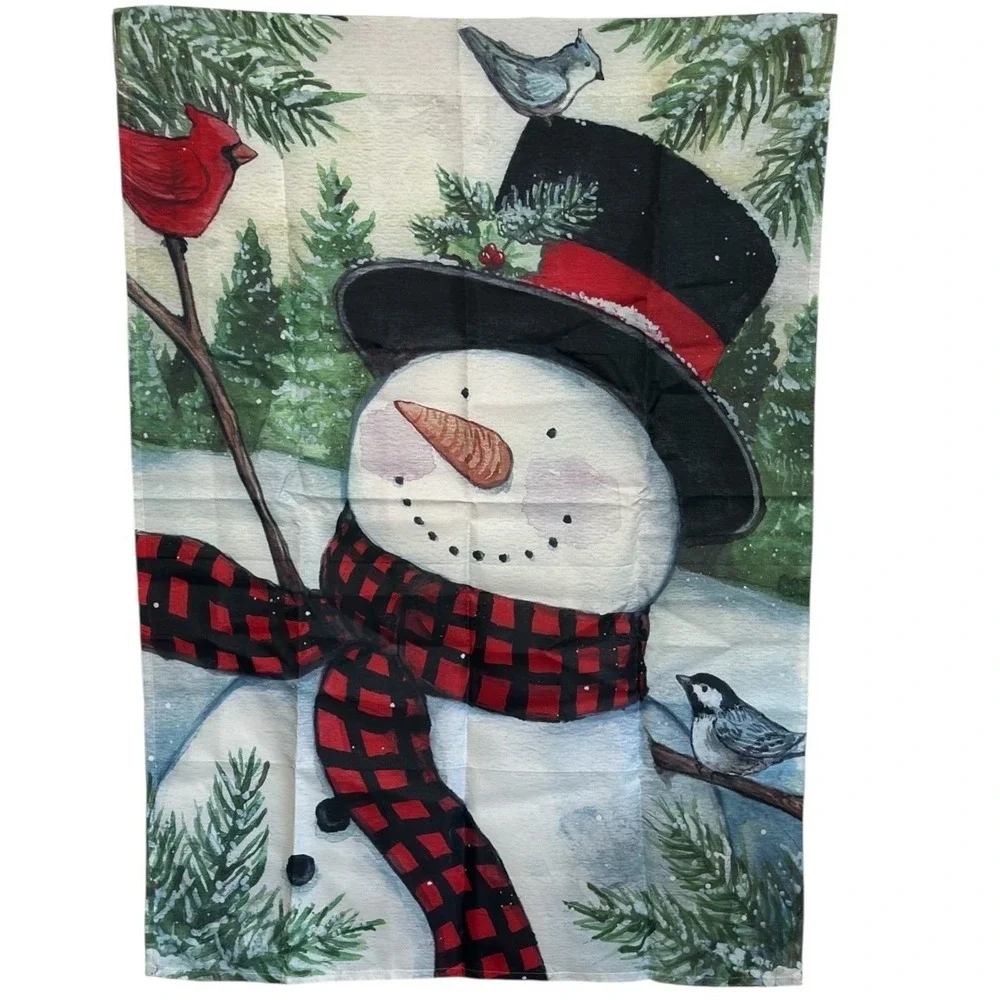 Winter Flags Bundle of 3 Snowmen with Teddy‎ Bears, Cardinal and Warmest Wishes